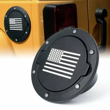 Gas Cap Fuel Filler Tank Door Cover American Flag For 2007-2017 Jeep Wrangler JK