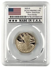 2025 S Sacagawea Dollar PCGS PR69 DCAM First Strike - Made In USA Holder