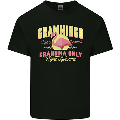Gildan 5000 Herren Funkspruch Oma Flamingo T-Shirt Schwarz Baumwolle