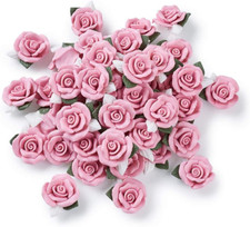 20-Piece Flatback Pink Rose Handmade Porcelain Cabochons Flower Charms China Cla