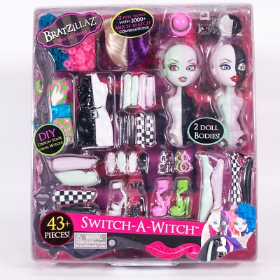 NEU UND VERPACKT MGA Bratzillaz Glam Gets Wicked Switch-A-Witch DIY-Puppenset #1