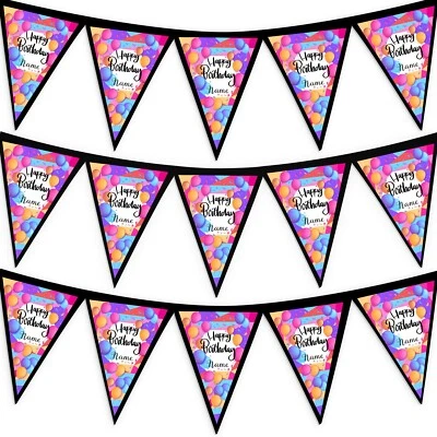 Personalisiert Geburtstags Ballons Geburtstag Party Wimpel Dekoration 3M Stoff - Bild 1 von 4