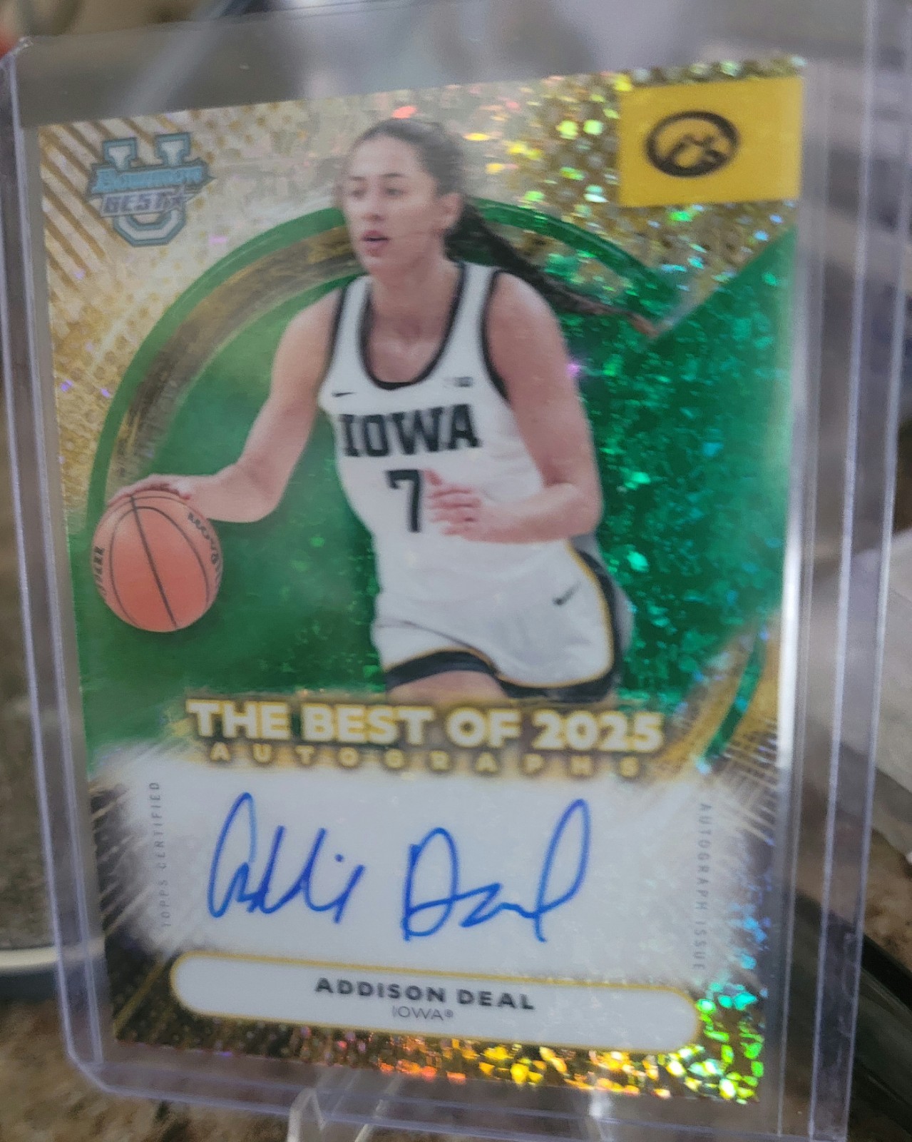2025-26 Bowman Best U Addison Deal #BA-AE Green Mini Diamond Auto 75/99