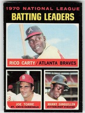 1971 Topps #62 Rico Carty / Joe Torre / Manny Sanguillen BASEBALL Braves