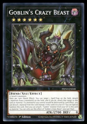 Yugioh Goblin's Crazy Beast PHNI-EN048 Common 1st Edition NM