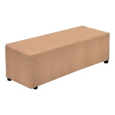 Twill Rectangle Footstool Cover Fit Length 51"-63", XL-Large, Khaki