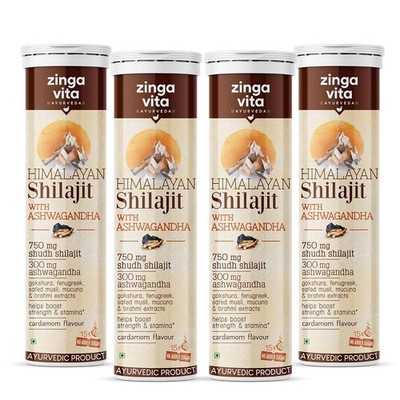 Zingavita Himalayan Shilajit/Shilajeet (750 mg) 15 N (4er Pack)
