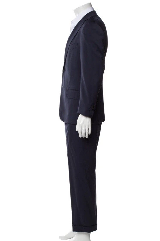Traje Isaia Aquaspider Azul Marino Sólido 2-Bt Talla EU 46 S / US 36 S / W 30 Foto 3 de 4