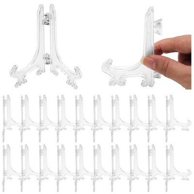 Zorfeter 25 Pcs 4 Inch Clear Plastic Easels or 4 25pcs,