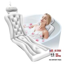 Full Body Bath Pillow for Bathtub RUVINCE Ergonomic Luxury Bathtub Pillow White