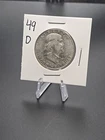 Ben Franklin Half Dollar 90% Silver, Lot of 2--- 1949-D & 1949-D ---B-95