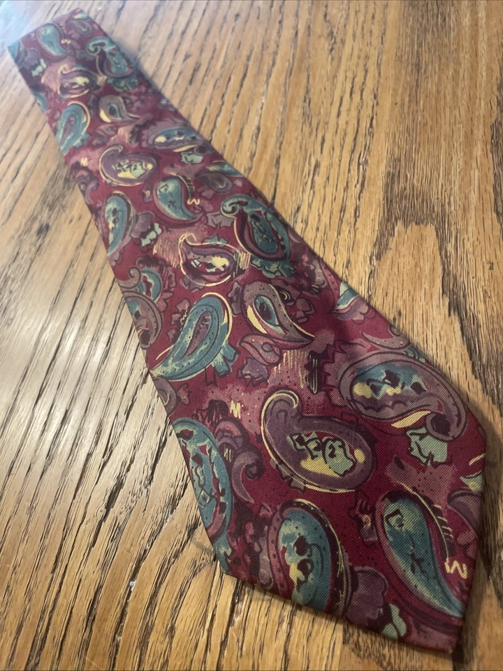 Corbata de seda de cachemira Longchamp Paris usada en excelente estado para hombre hecha a mano en Italia Foto 2 de 4