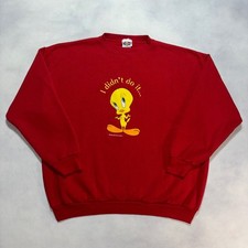 Vintage 90's Looney Tunes Tweety Bird Crewneck Sweatshirt Adult XL Made in USA