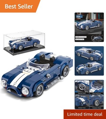 Classic Blue Racing Car Building Set - Engaging 324-Piece Assembly Experience