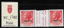 TC_1782. TRIESTE FTT. Gutter pair of 10 Lire 1953  SIRACUSANA . MNH