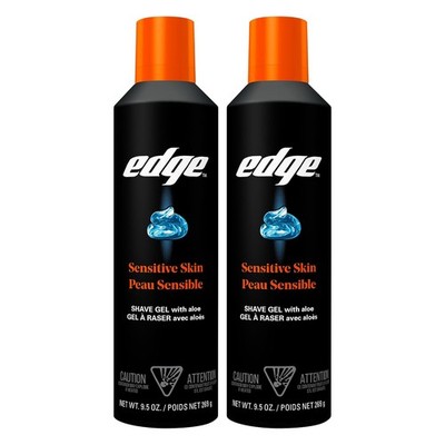 Edge Shaving Gel for Men with Aloe, Sensitive Skin, 9.5oz, 2-Pack