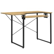 Sew Ready Dart Multipurpose Sewing Table Workstation w/ Folding Top, Black/Brown