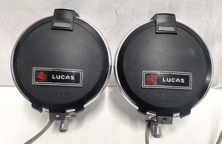 Pair of Vintage LUCAS FT LR 14 Spot Lights with Covers Tested and Working