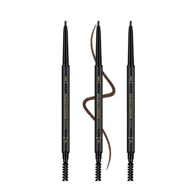 Waterproof Dark Brown Eyebrow Pencil Set with Spoolie Brush for Perfect Brows