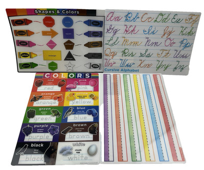 (4) PosterMat Pals Colors Shapes Handwriting Space Savers, 13'' x 9-1/2'', 4 pack