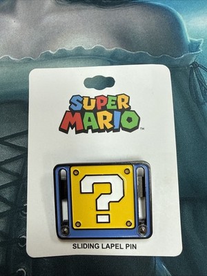 Super Mario Sliding Lapel Pins - Power Up ? Block Star Slide  - BRAND NEW