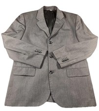 Banana Republic Blazer Jacket 3 Button Mens 42S Short Bluish Gray 100 Wool