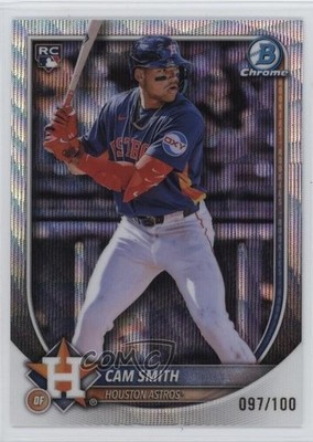 2025 Bowman Chrome Wave Refractor 97/100 Cam Smith #77 Rookie RC wq8