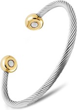 MagnetRX  Magnetic Bracelet Cuff Twisted Cable Bangle Magnetic Bracelet for Men