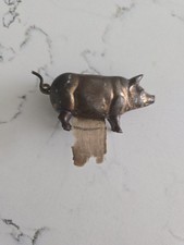 ANTIQUE BRASS PIG TAIL TAPE MEASURE  VERY RARE