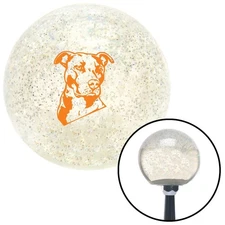 Orange Pitbull Clear Metal Flake Shift Knob w/ M16x1.5 Insert Shifter Auto Brody
