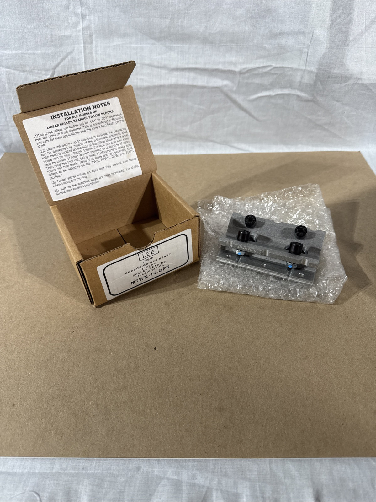 LEE LINEAR MTWN-16-OPN Corrosion Resistant Linear Roller Bearing Pillow Block
