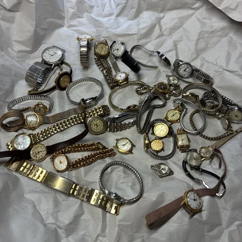 Large Lot Of 35 Timex Watch Lot Quartz, Mechanical Untested