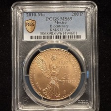2010MO Mexico Gold 200 Pesos Bicentenary Gold MS69