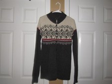 GAP Nordic Sweater Dress Girls Sz Medium Button Front Gray Ivory Excellent