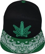 Popfizzy Weed Hat, Mens Pot Leaf Hats, Marijuana Snapback Cap, Cannabis