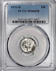1939 D Mercury Dime MS66 FB PCGS Certified. Silver Blast White Nice Luster
