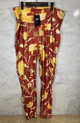 Reebok Workout Ready Floral Print High-Rise Plus Size Women's Leggings Sz 3X