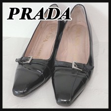 Rare Prada Black Leather Pumps Size EU34.5/US4.5 Ladies Dress Shoes
