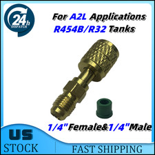 HVAC R32 Reverse Thread Adapter For A2L R454B/R32 Tanks 1/4''Female&1/4''Male US