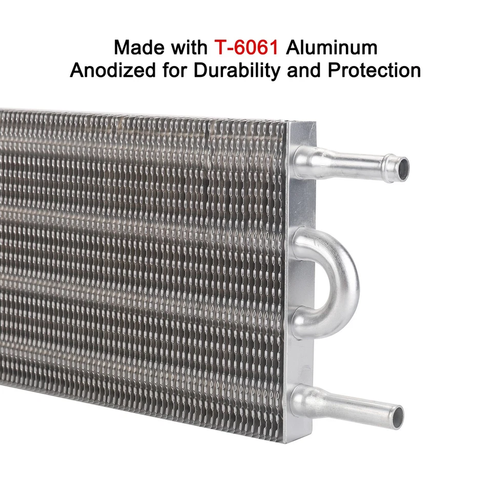 4 Row Radiator Auto-Manual Aluminum Transmission Oil Cooler & Hose /Mounting Kit - Imagem 4 de 4