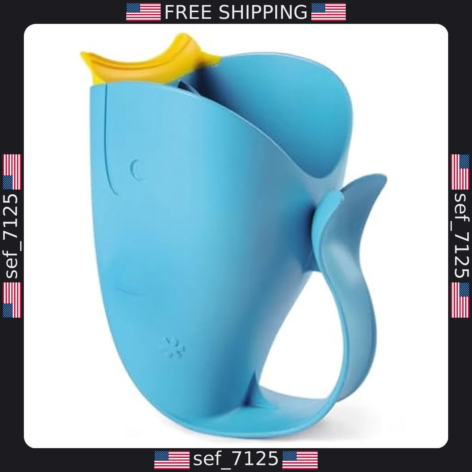 Skip Hop Moby Baby Bath Rinse Cup - Tear-Free Waterfall Rinser in Blue