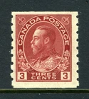 CANADA Scott 130b - NH - 3¢ Carmine Die II Dry Print George V Admiral Coil (024)