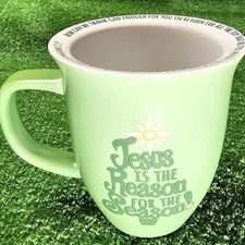 NEW Abbey Gift "Jesus is the Reason for the Season" Green Coffee/Tea Cup/Mug
