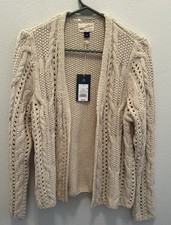 Universal Thread Cream Cable Knit Sweater Women s Size S-NWT