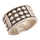 925 Sterling Silver Vintage Ring TAXCO MEXICO Beaded Wide Band  Sz 10  RG36224