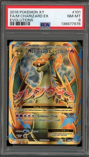 Pokemon M Charizard EX XY Evolutions Full Art #101 PSA 8