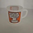 Ziggy Mug Dear Lord Coffee Break Tom Wilson Federal Milk Glass White Vintage USA