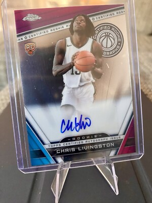 Topps Chrome Chris Livingston Milwaukee Bucks Cert. Rookie Auto #CRA-CL - NEW
