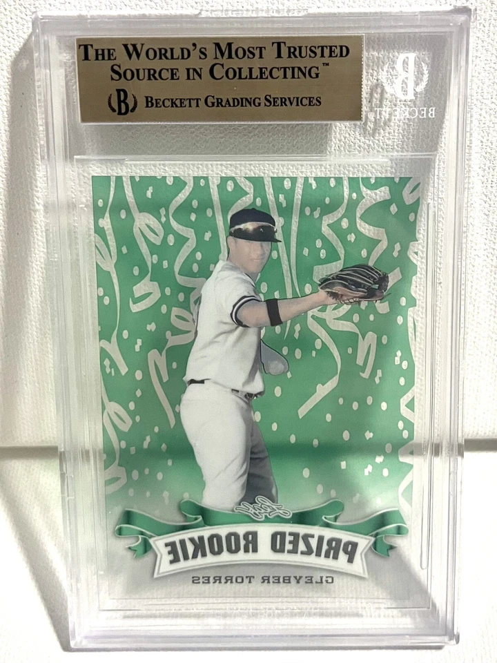 Leaf Prized Rookie 2017 1/1 Gleyber Torres verde claro prueba sin circular Foto 2 de 2