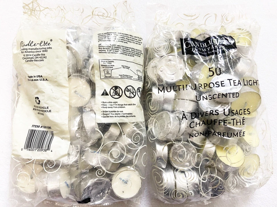 Candle-Lite 100 unidades luces de té compañía multiusos sin perfume tealights nuevas Foto 3 de 4